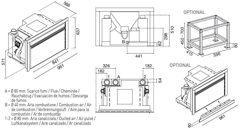 Insertable de pellets Nico 13KW Canalizable